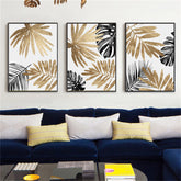 Toile - Golden Nordic Leaf